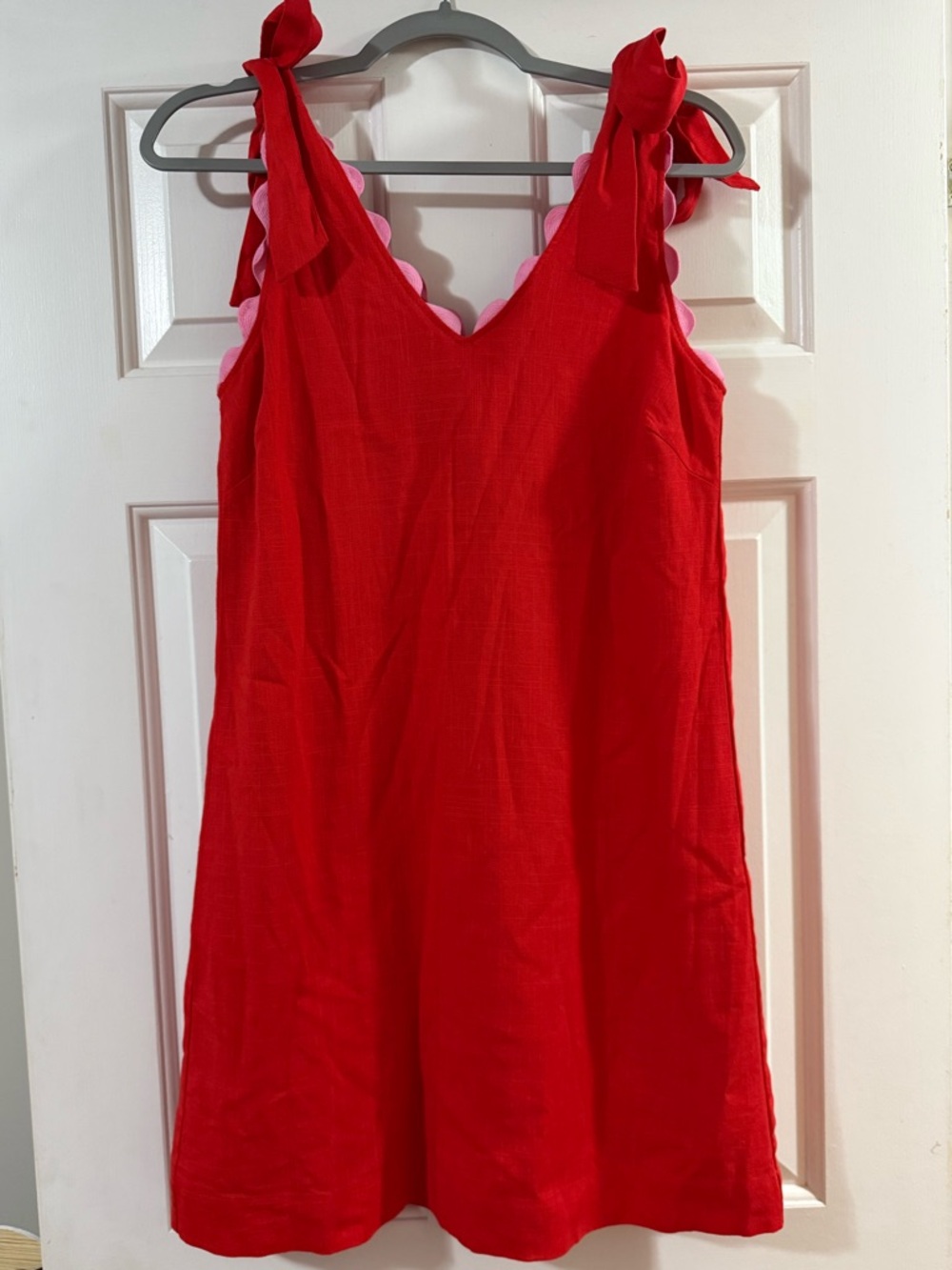 THML Red Sleeveless Dress with Tie Shoulders